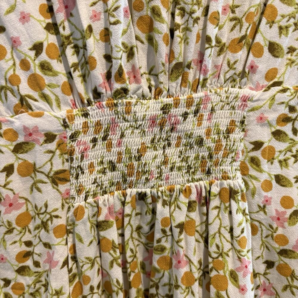 Urban Outfitters M Bloom Dainty Smocked‎ Minidress Sundress Feminine Low Cut - Picture 12 of 16